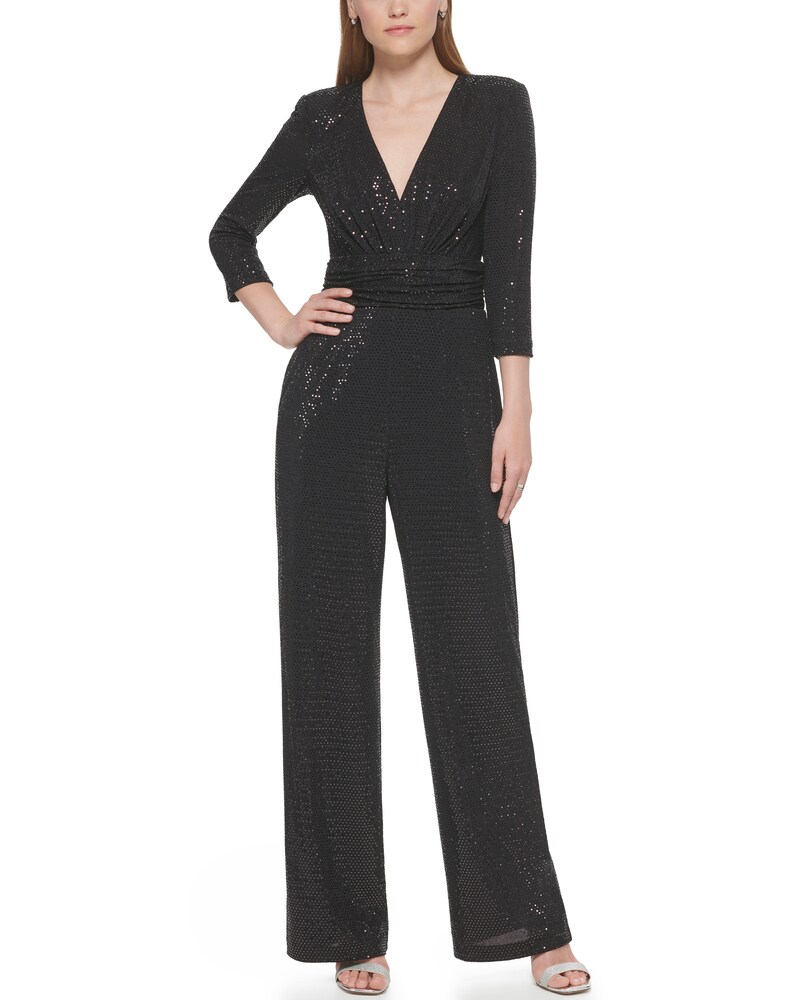 Vince Camuto | Ruched-Waist Jumpsuit Black | Item ID-NTHU6613