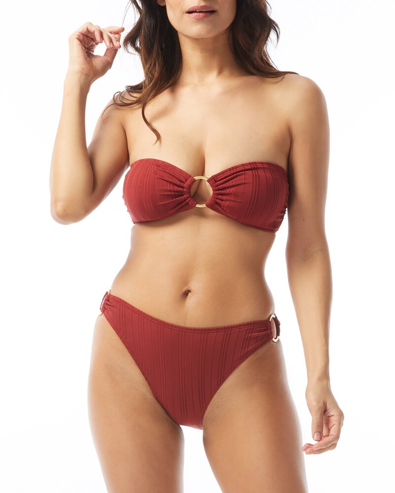 Vince Camuto | Ring-Accent Bandeau Bikini Top Sangria | Item ID-VYEF1778