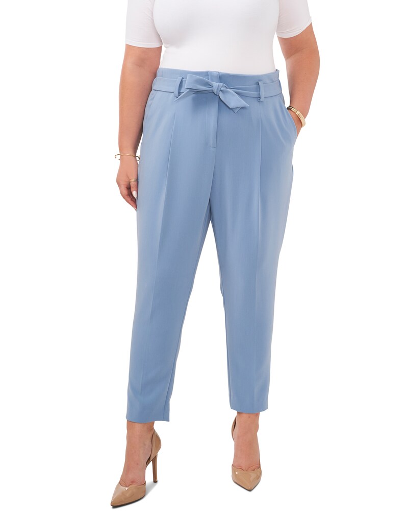 Vince Camuto | Belted Cropped Trousers (Plus Size) Blue Shadow | Item ID-VBBM0519