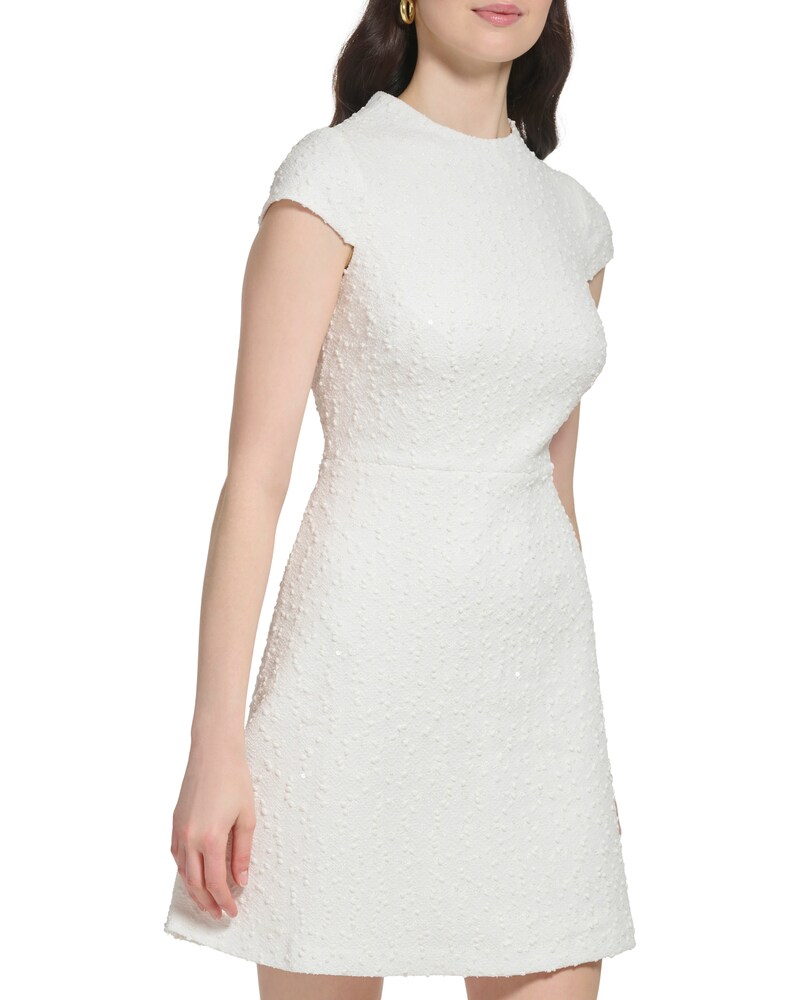 Vince Camuto | Boucle Fit-And-Flare Dress Ivory | Item ID-GLWN8695