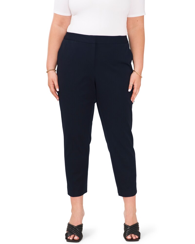 Vince Camuto | Twill Cropped Trousers (Plus Size) Classic Navy | Item ID-GEHJ1844