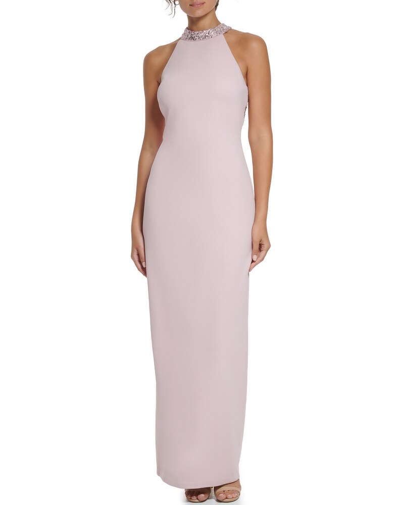 Vince Camuto | Sequined Halter Gown Rose | Item ID-MZBH4349