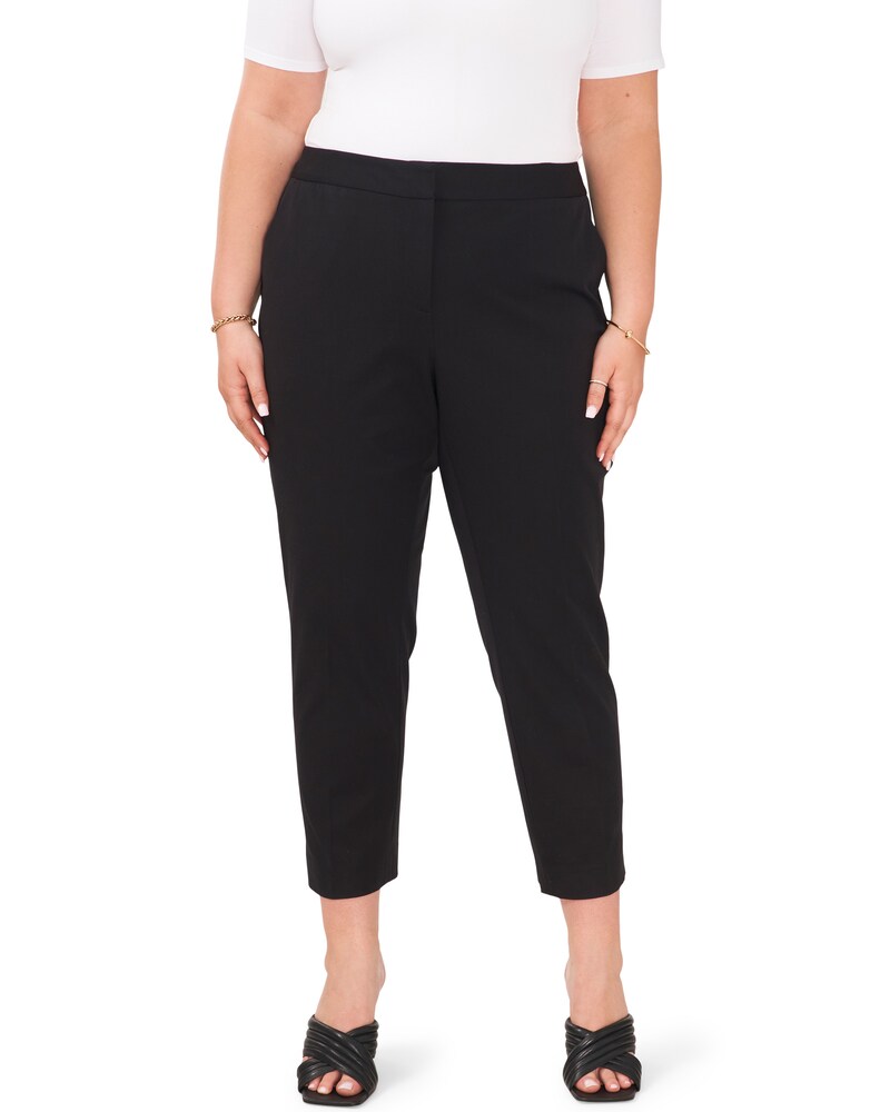 Vince Camuto | Twill Cropped Trousers (Plus Size) Rich Black | Item ID-UTWQ6604
