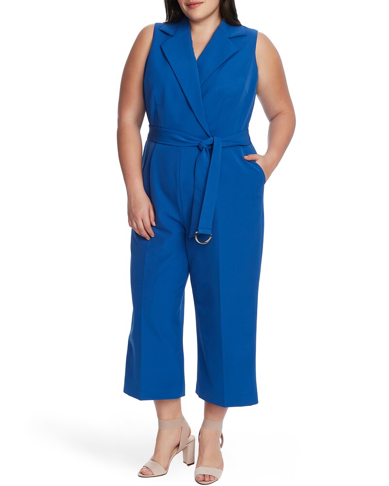 Vince Camuto | Sleeveless Cropped Jumpsuit (Plus Size) Dusk Blue | Item ID-FBPZ2914