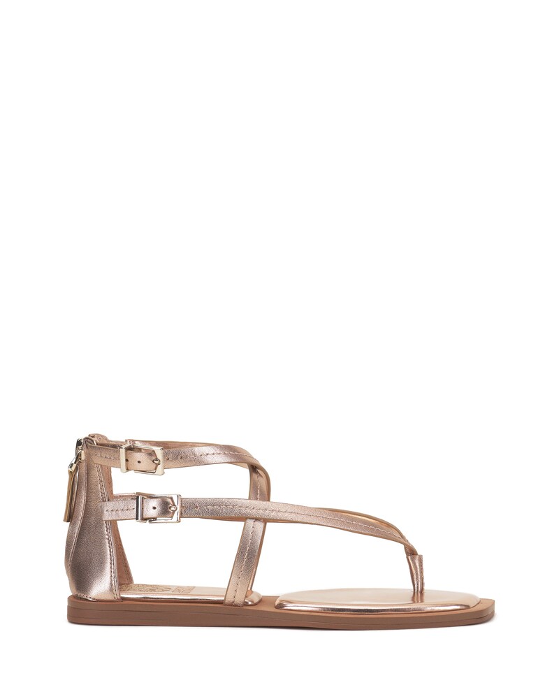 Vince Camuto | Brenndie Flat Sandal Gold Champagne | Item ID-ATGT8068
