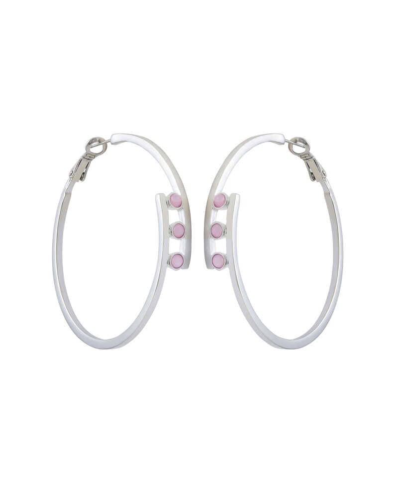 Vince Camuto | Overlap Hoop Earrings Silver Metallic | Item ID-SCUO9493