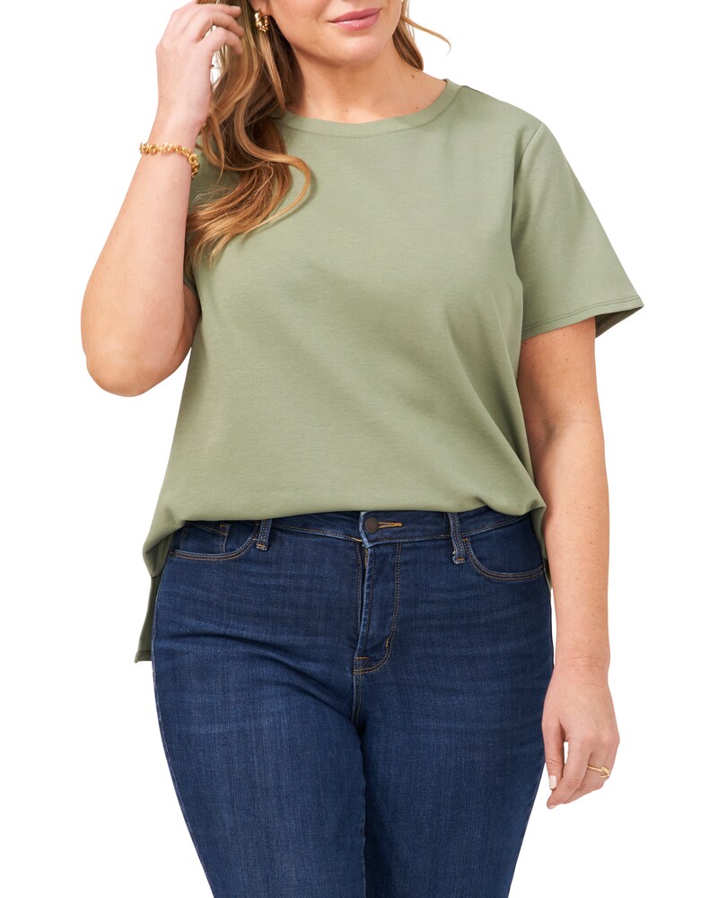 Vince Camuto | Knit T-Shirt (Plus Size) Brook Green | Item ID-YWYL5857