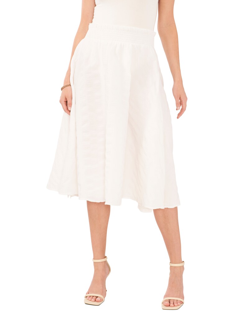 Vince Camuto | Smocked-Waist Midi Skirt New Ivory | Item ID-FWXI4664