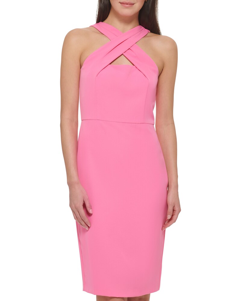 Vince Camuto | Sleeveless Crisscross Detail Dress Medium Pink | Item ID-ZCMV5615